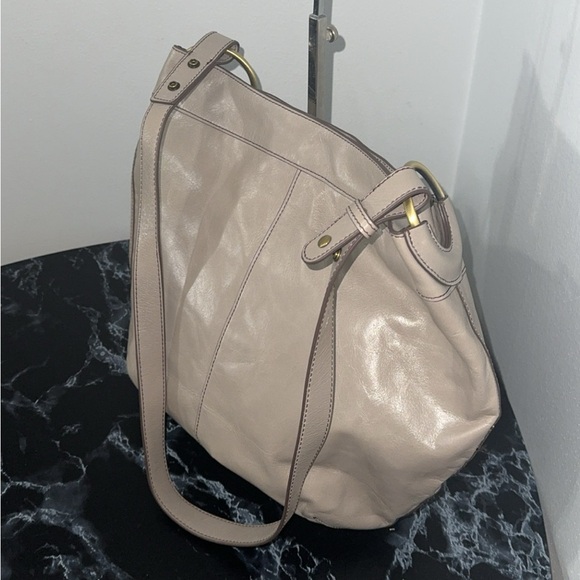 HOBO Port Handbag Light Gray Leather Large Tablet IPad Bag AUTHENTIC - Picture 8 of 13